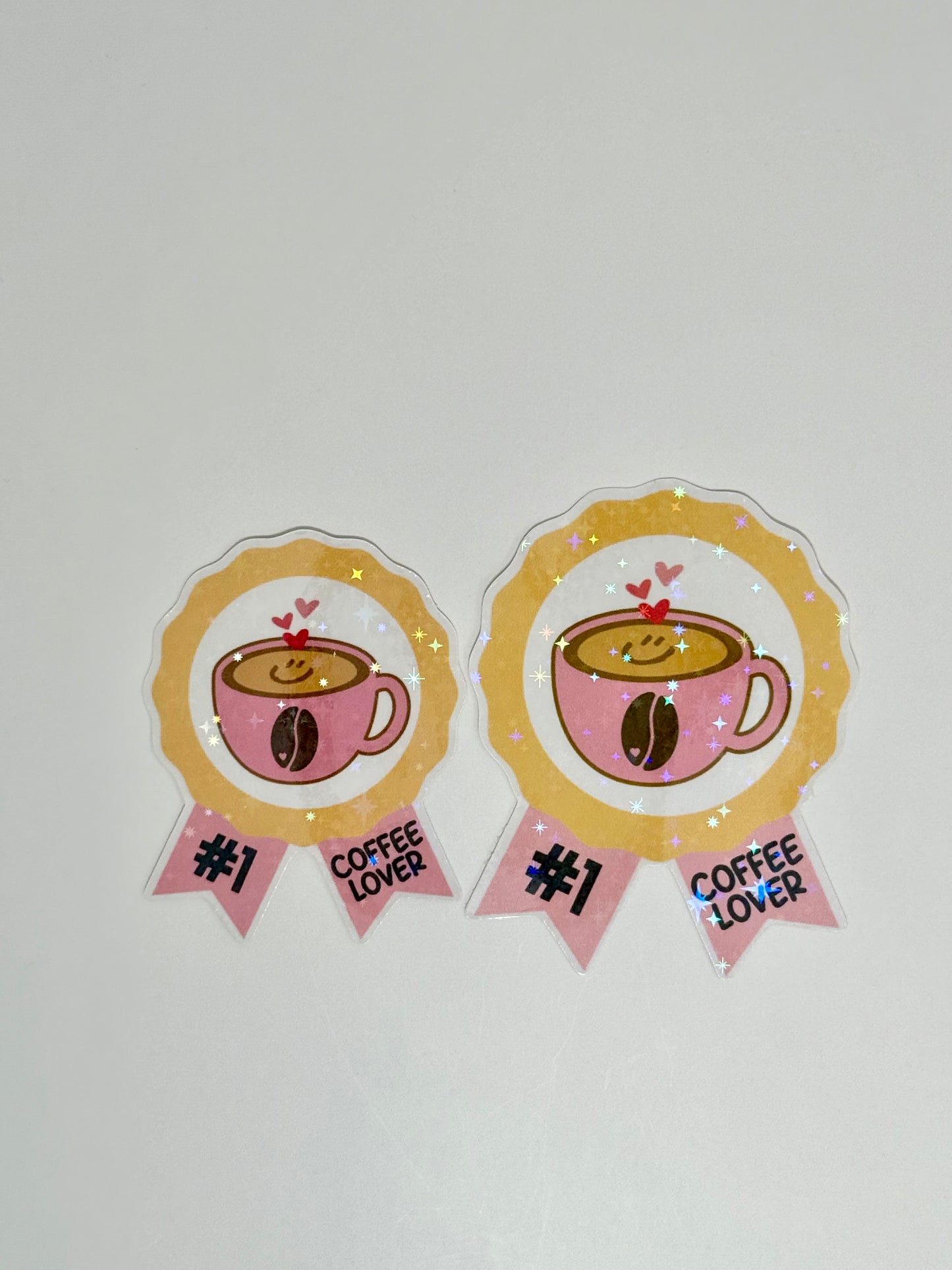 #1 COFFEE LOVER STICKER - PINK