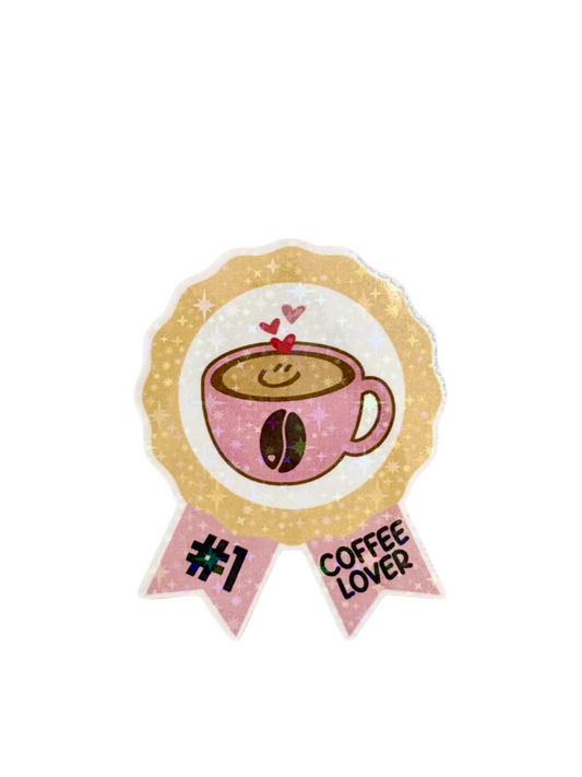 #1 COFFEE LOVER STICKER - PINK