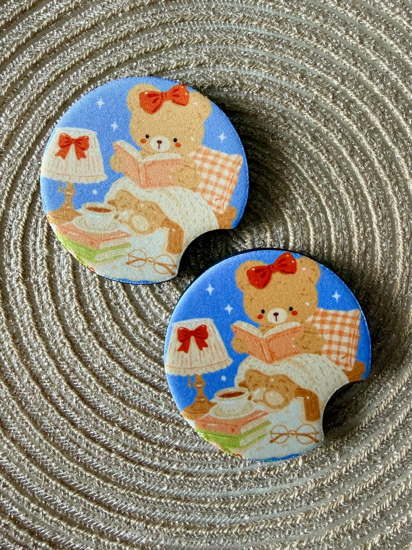 JUEGO DE POSAVASOS PARA COCHE - MY SWEET PINK OTTERS