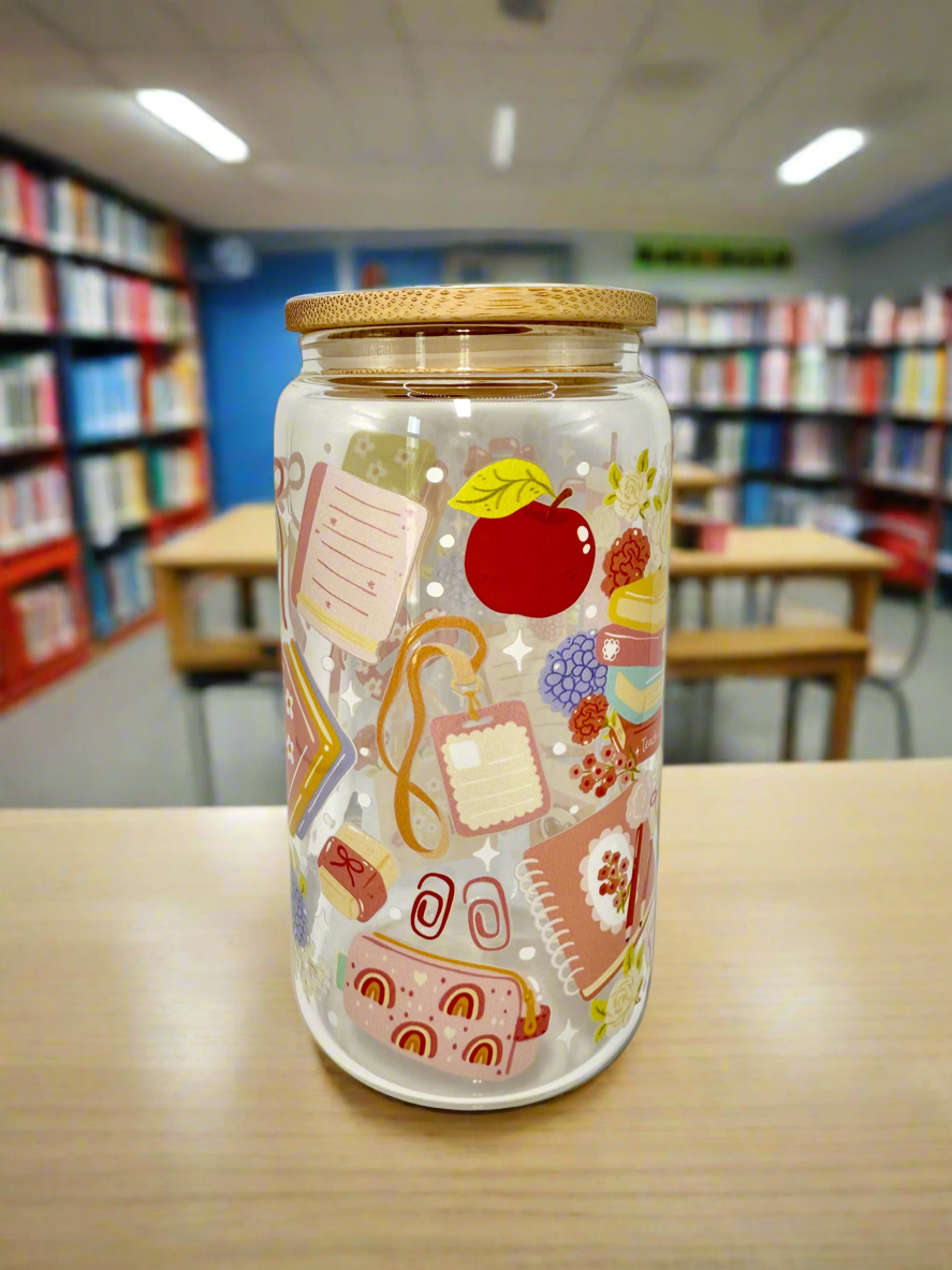 CAN GLASS CUP - TEACH LOVE INSPIRE