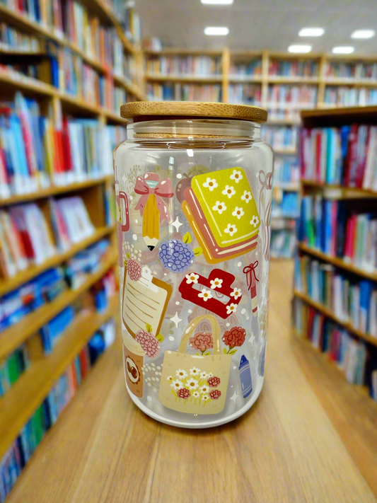 CAN GLASS CUP - TEACH LOVE INSPIRE