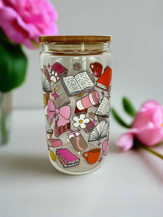 CAN GLASS CUP - BOOKISH COFFEE PAW GIRLIE