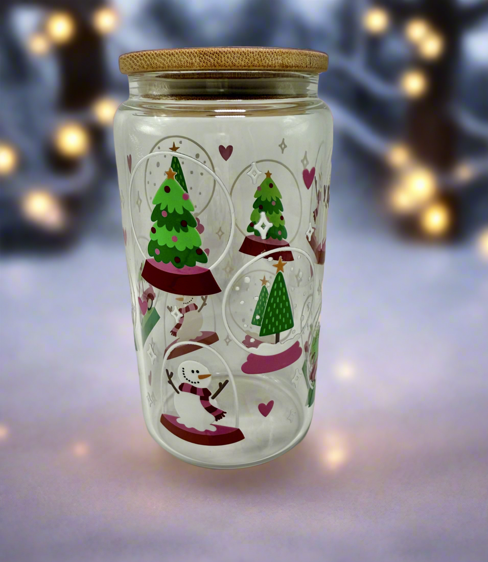 CAN GLASS CUP - WHIMSICAL SNOWGLOBES