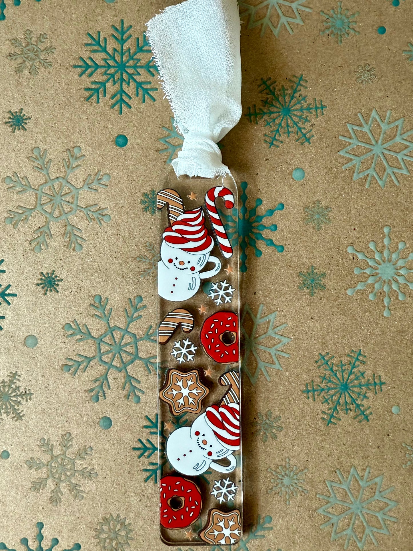 ACRYLIC BOOKMARK - HOT COCOA SNOWMAN