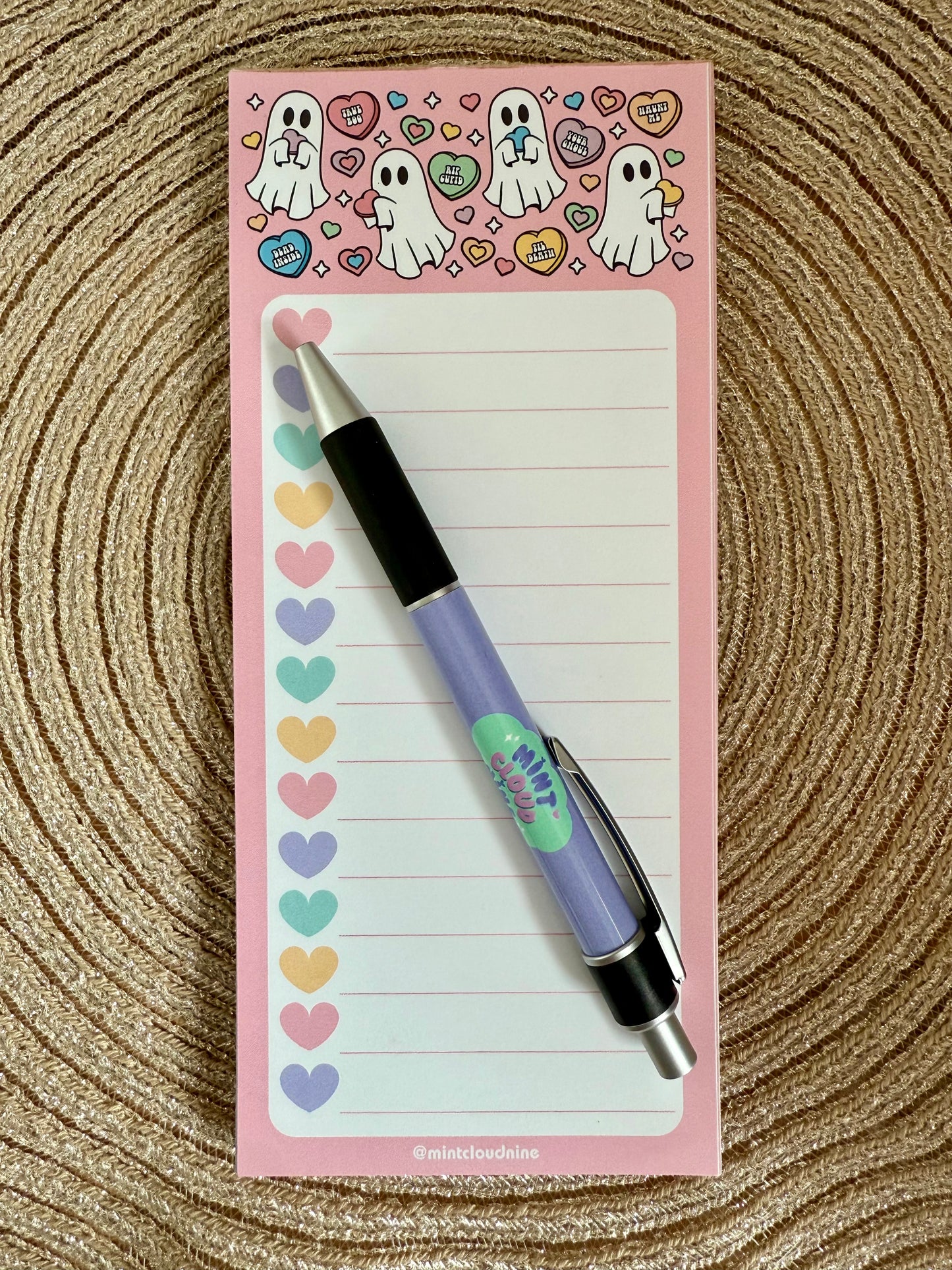 NOTEPAD - CANDY HEARTS BOO
