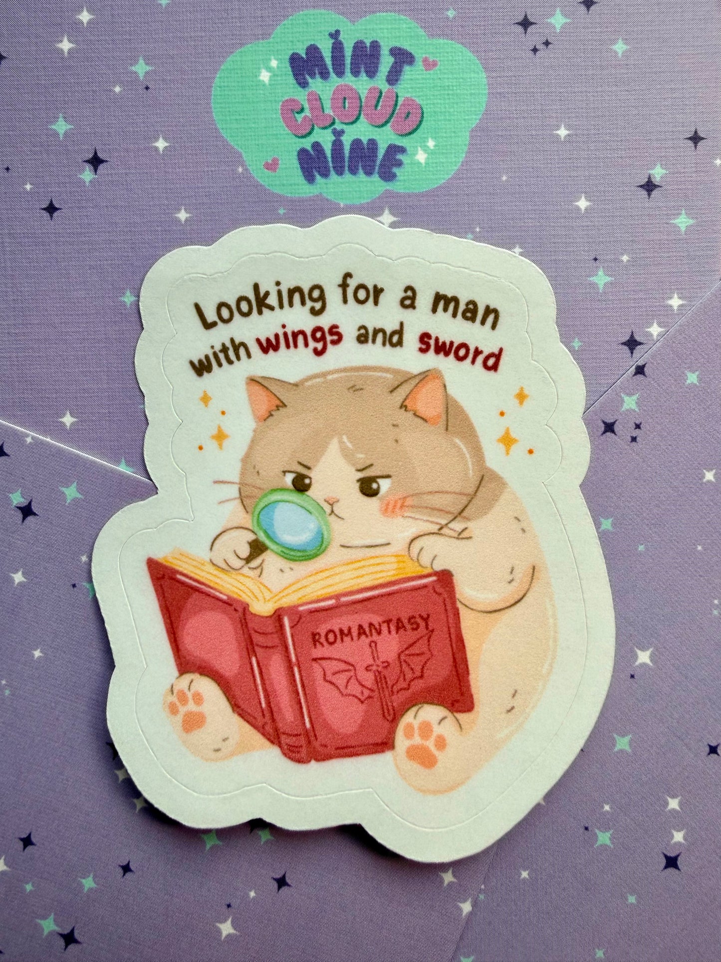EASY PEEL STICKER - ROMANTASY CAT