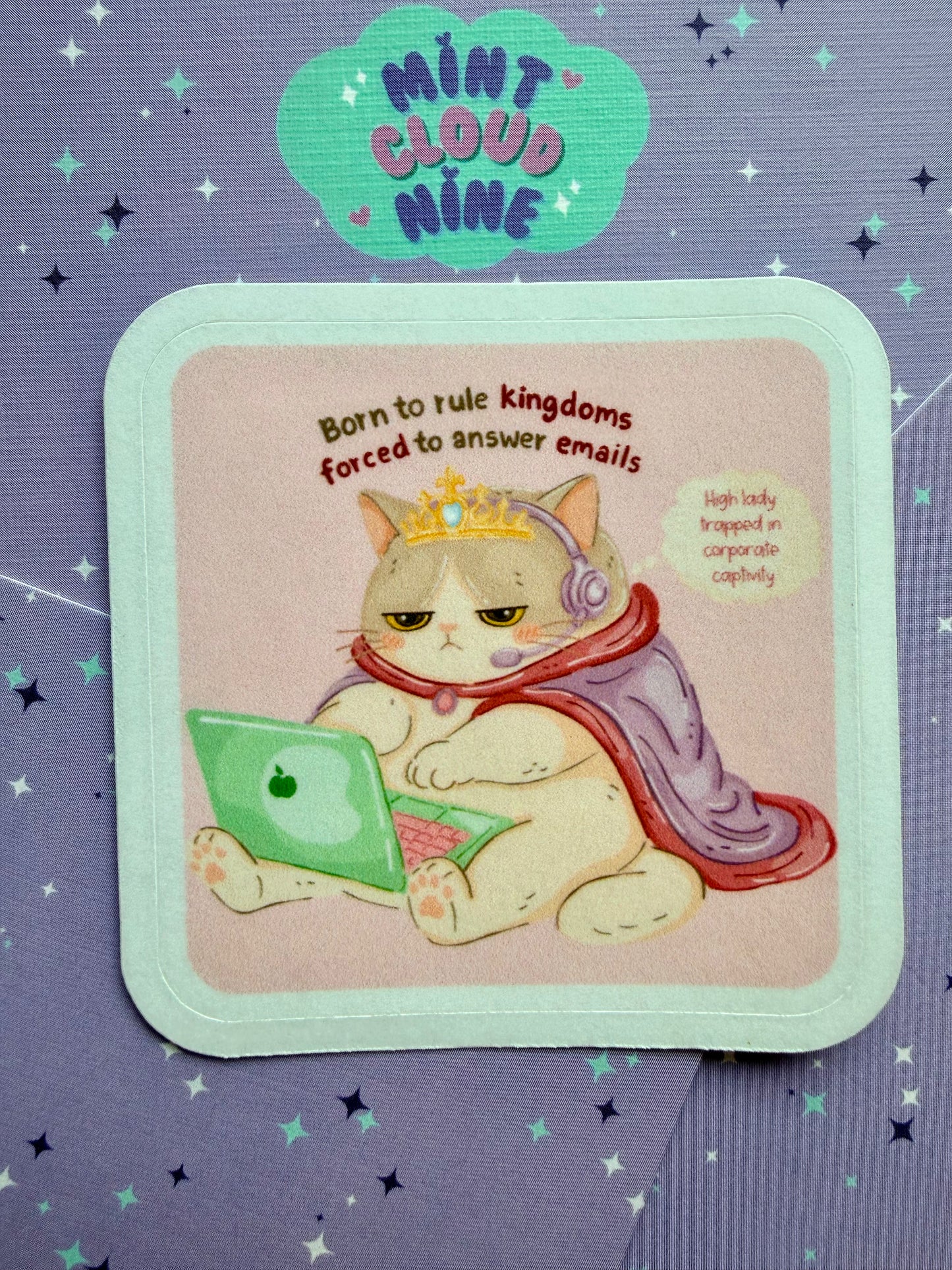EASY PEEL STICKER - CORPORATE BOOKISH CAT
