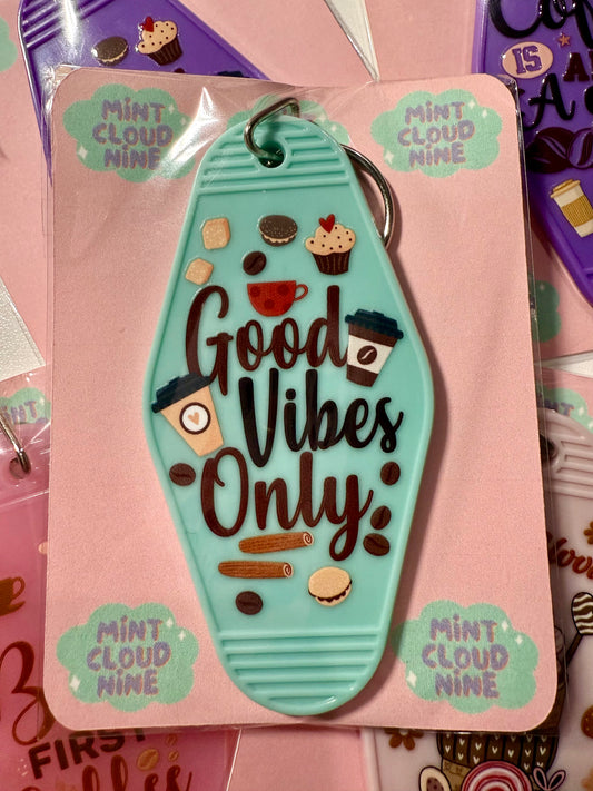 RETRO MOTEL KEYCHAIN - GOOD VIBES ONLY