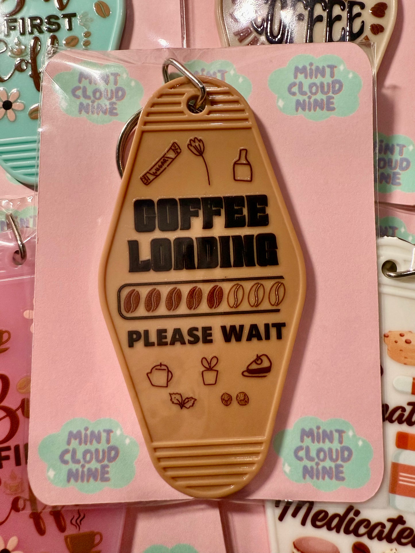 RETRO MOTEL KEYCHAIN - COFFEE LOADING