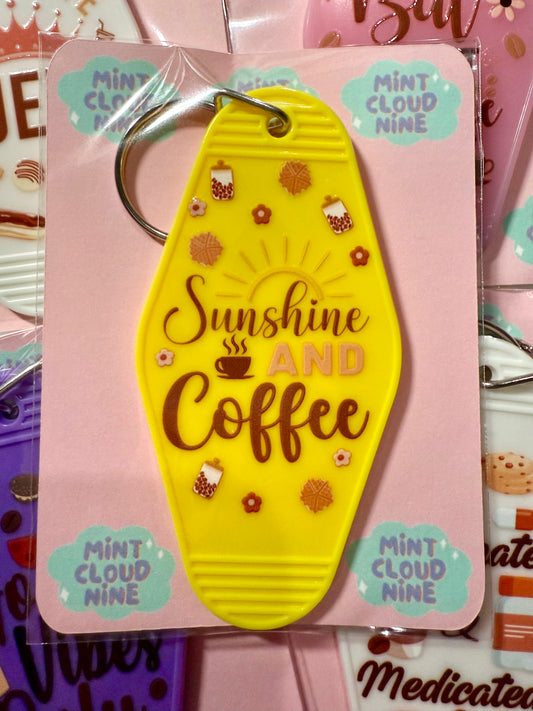 RETRO MOTEL KEYCHAIN - SUNSHINE & COFFEE