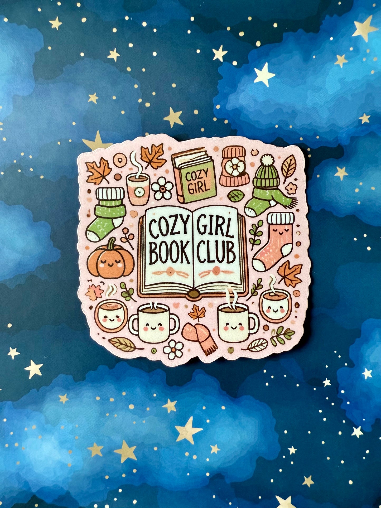 COZY GIRL BOOK CLUB STICKER - LARGE