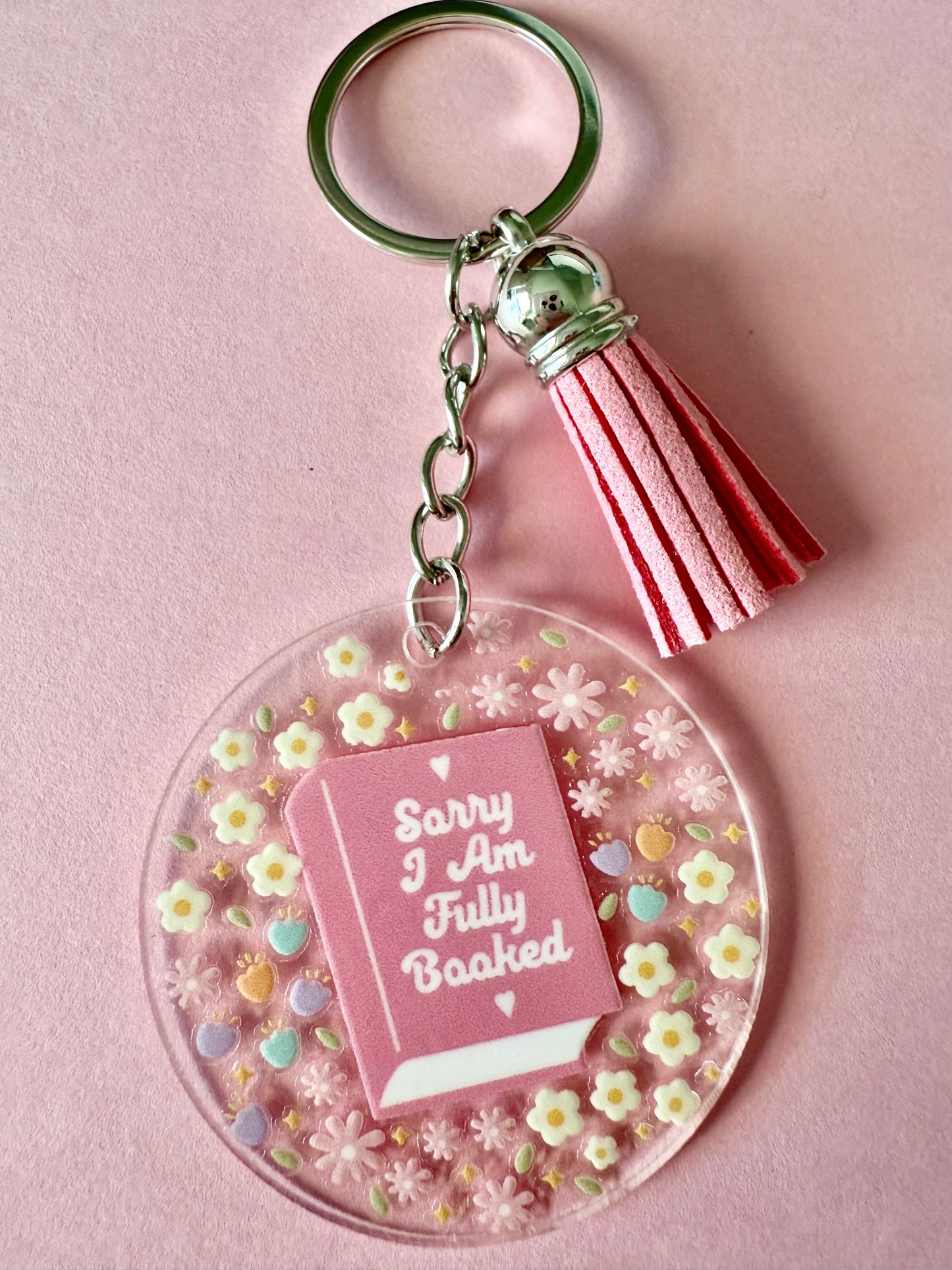 ACRYLIC CIRCLE KEYCHAIN - SORRY I AM FULLY BOOKED