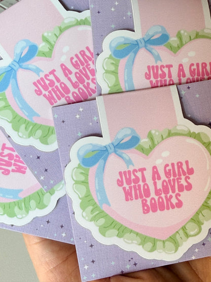 MAGNETIC BOOKMARK - JUST A GIRL WHO LOVES BOOKS