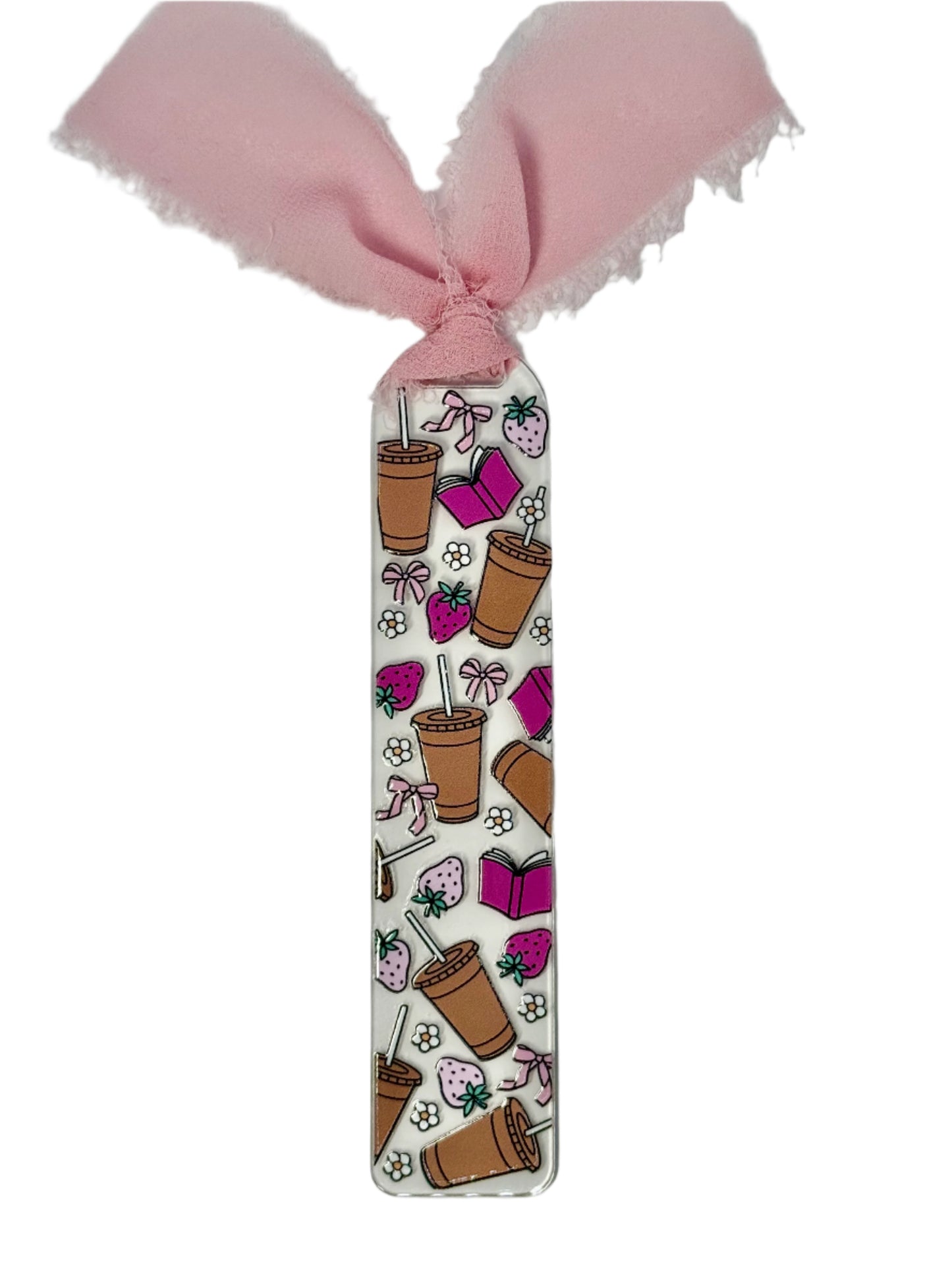ACRYLIC BOOKMARK - ICED COFFEE STRAWBERRY BOOKS