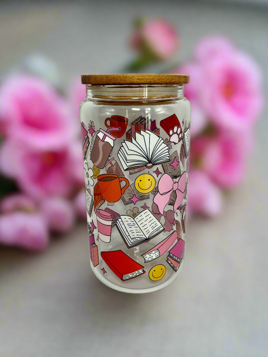CAN GLASS CUP - BOOKISH COFFEE PAW GIRLIE