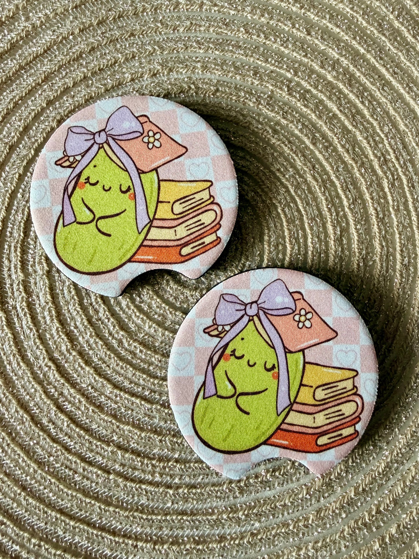JUEGO DE POSAVASOS PARA COCHE - MY SWEET PINK OTTERS