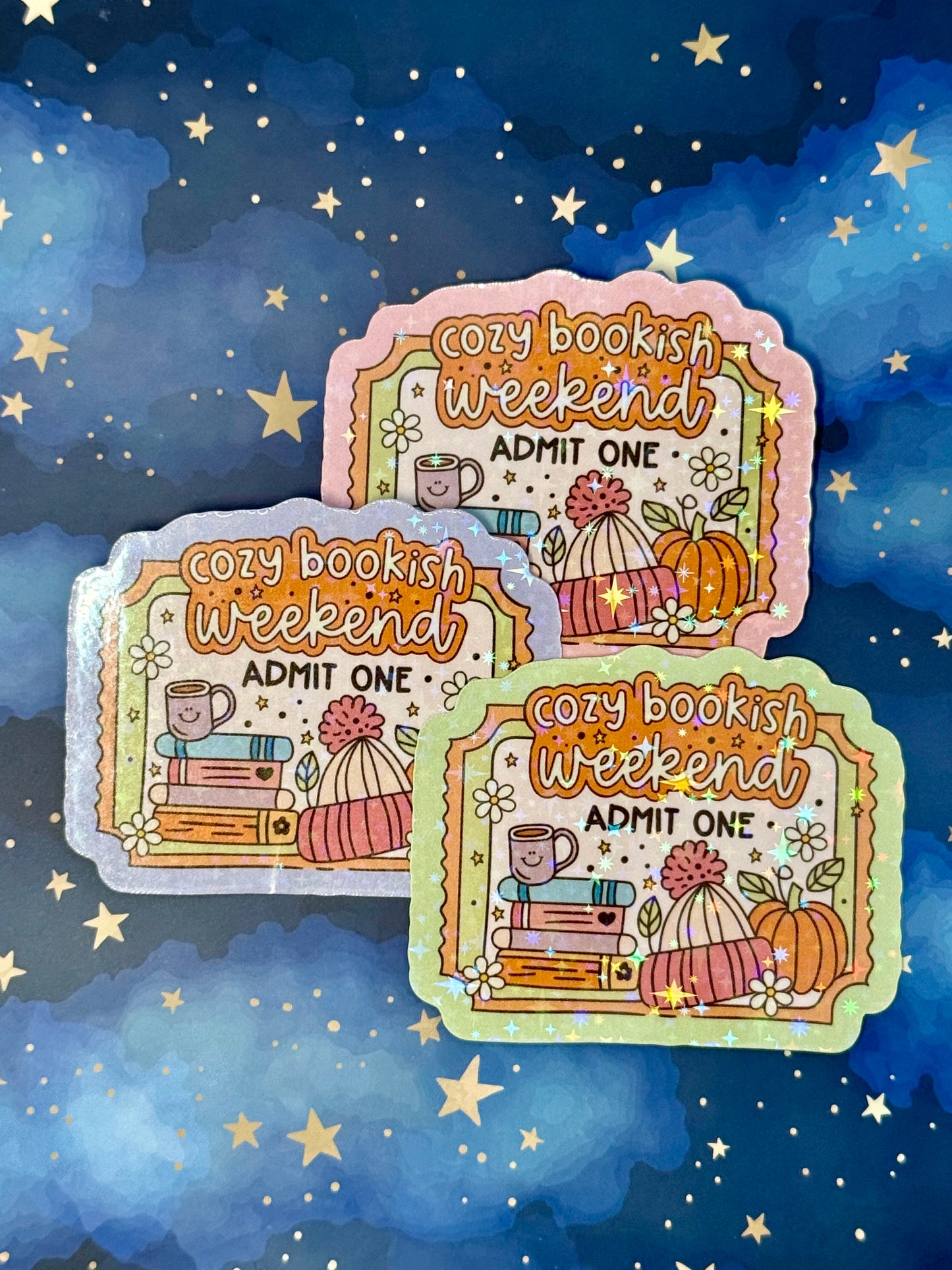 COZY BOOKISH WEEKEND STICKER - LARGE