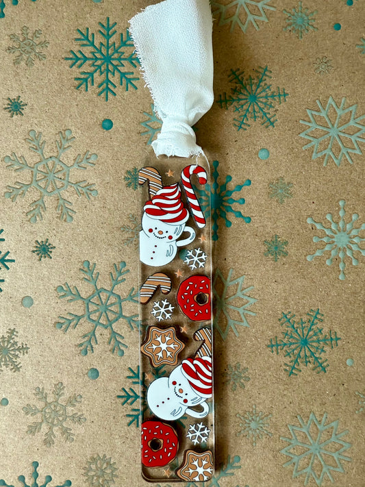 ACRYLIC BOOKMARK - HOT COCOA SNOWMAN
