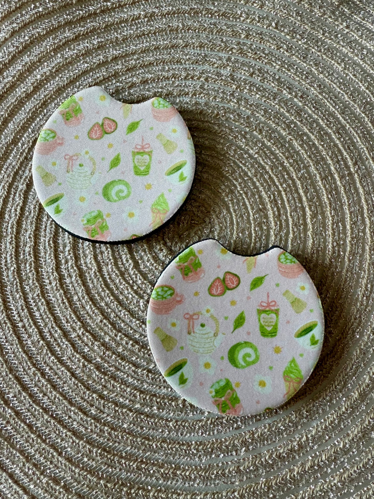 CAR COASTER SET - MATCHA DOODLE