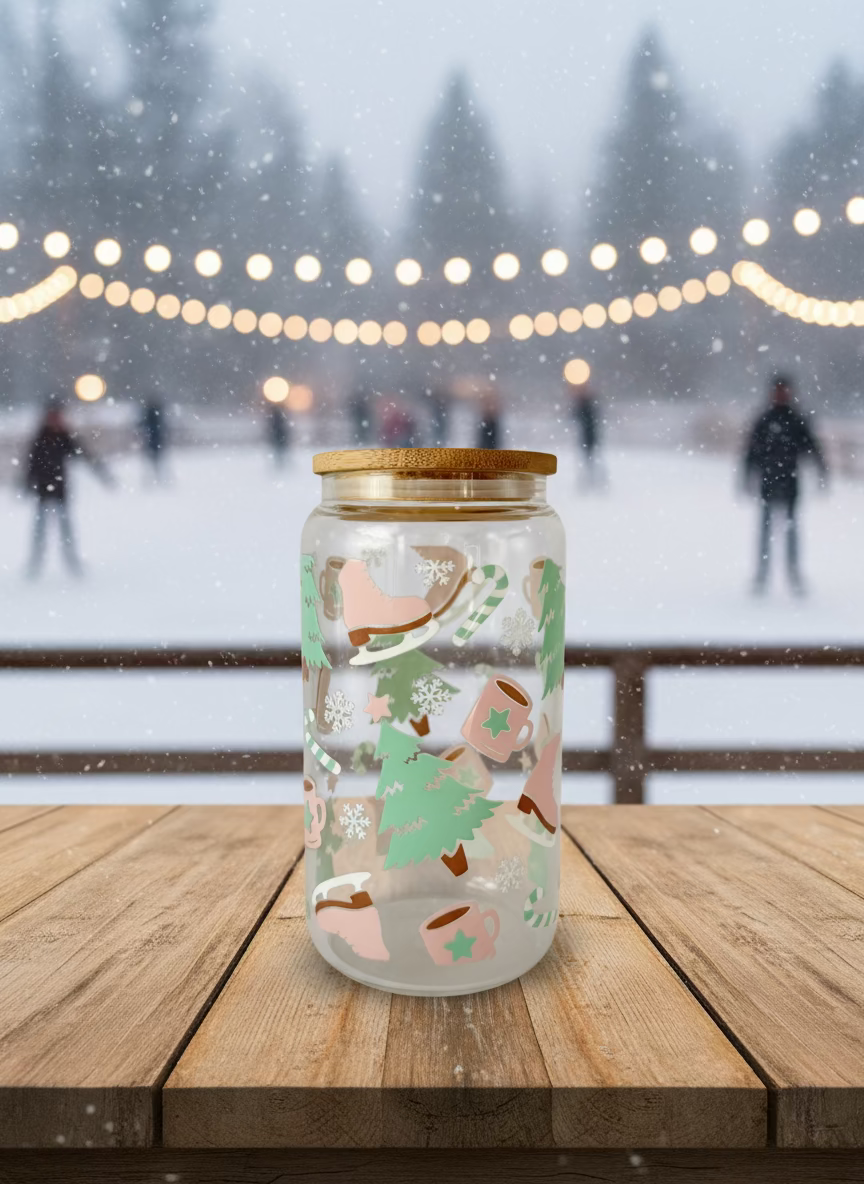 CAN GLASS CUP - PASTEL ICE SKATES