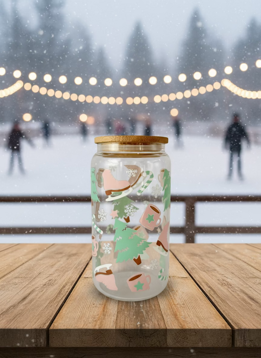 CAN GLASS CUP - PASTEL ICE SKATES