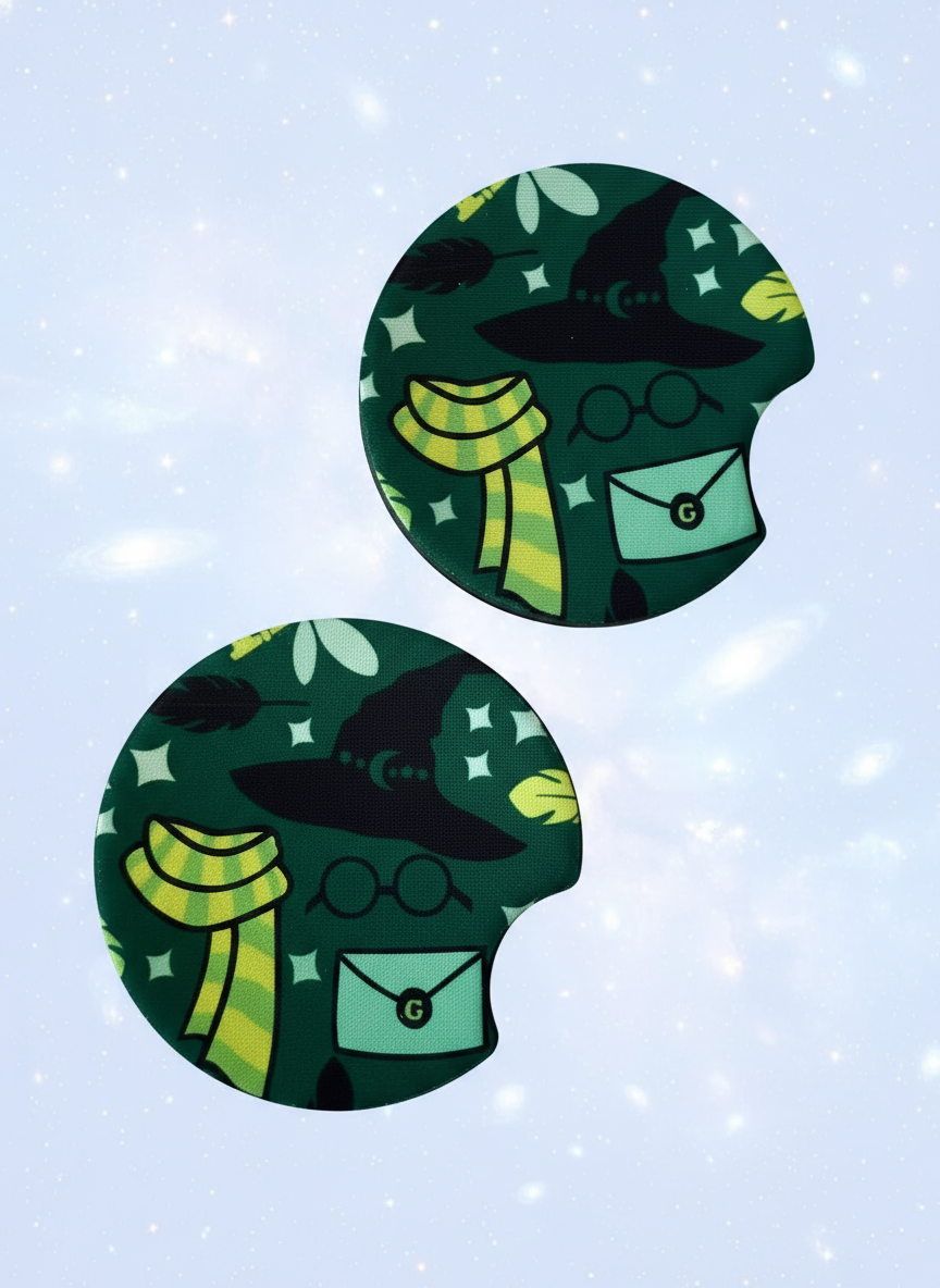 CAR COASTER SET - WIZARD ESSENTIALS (GREEN)