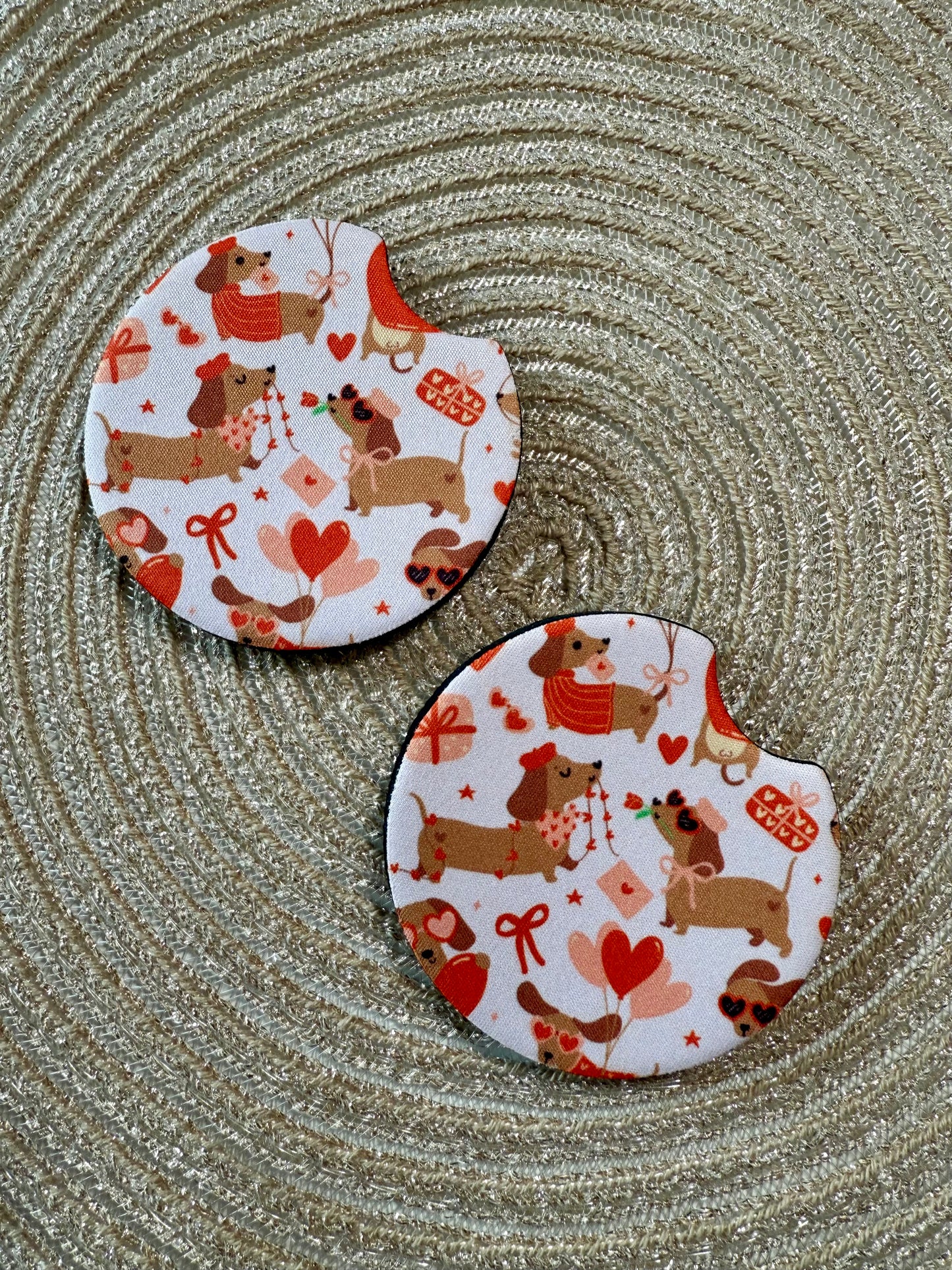 CAR COASTER SET - VALENTINE HOT DOGS