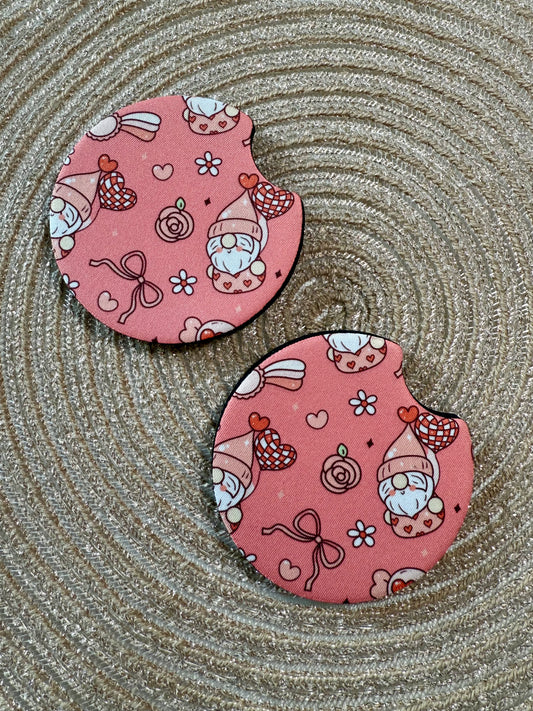 CAR COASTER SET - XOXO HEART GNOME