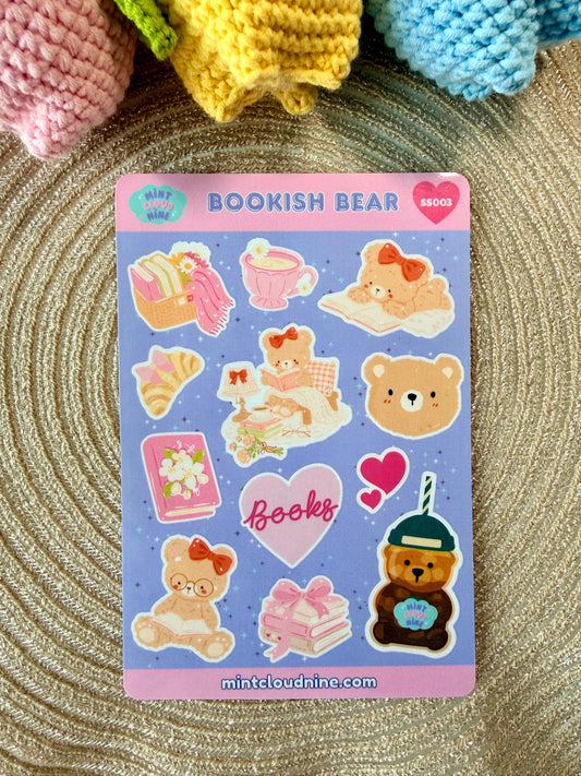 STICKER SHEET 003 - BOOKISH BEAR