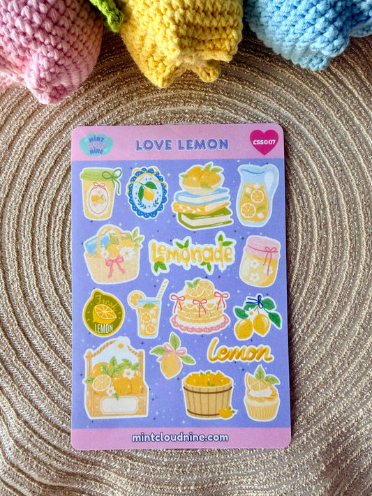 STICKER SHEET 007 - LOVE LEMON