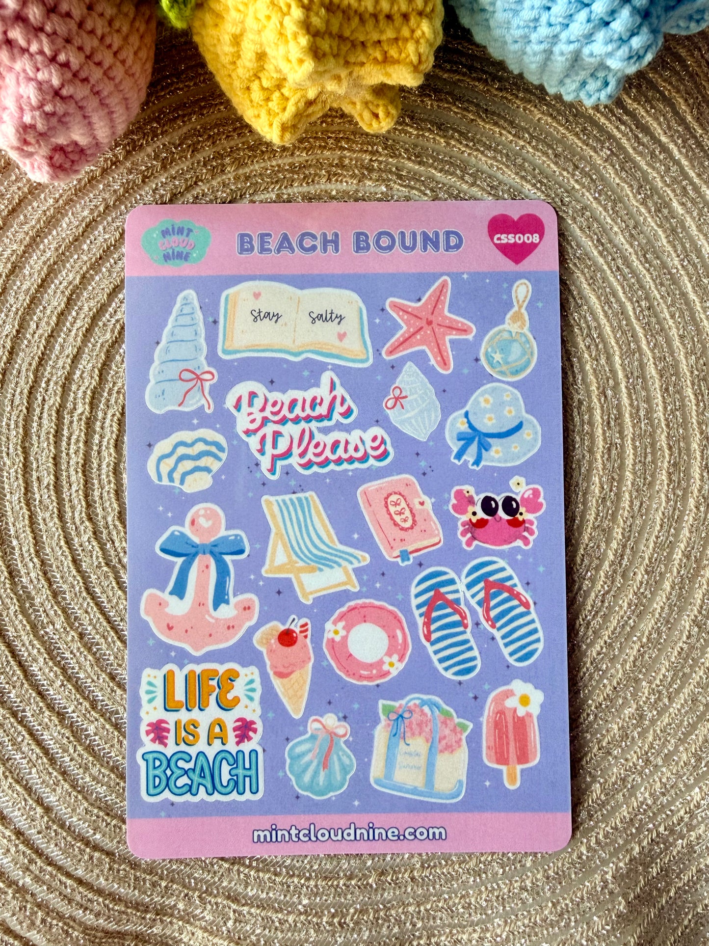 STICKER SHEET 008 - BEACH BOUND