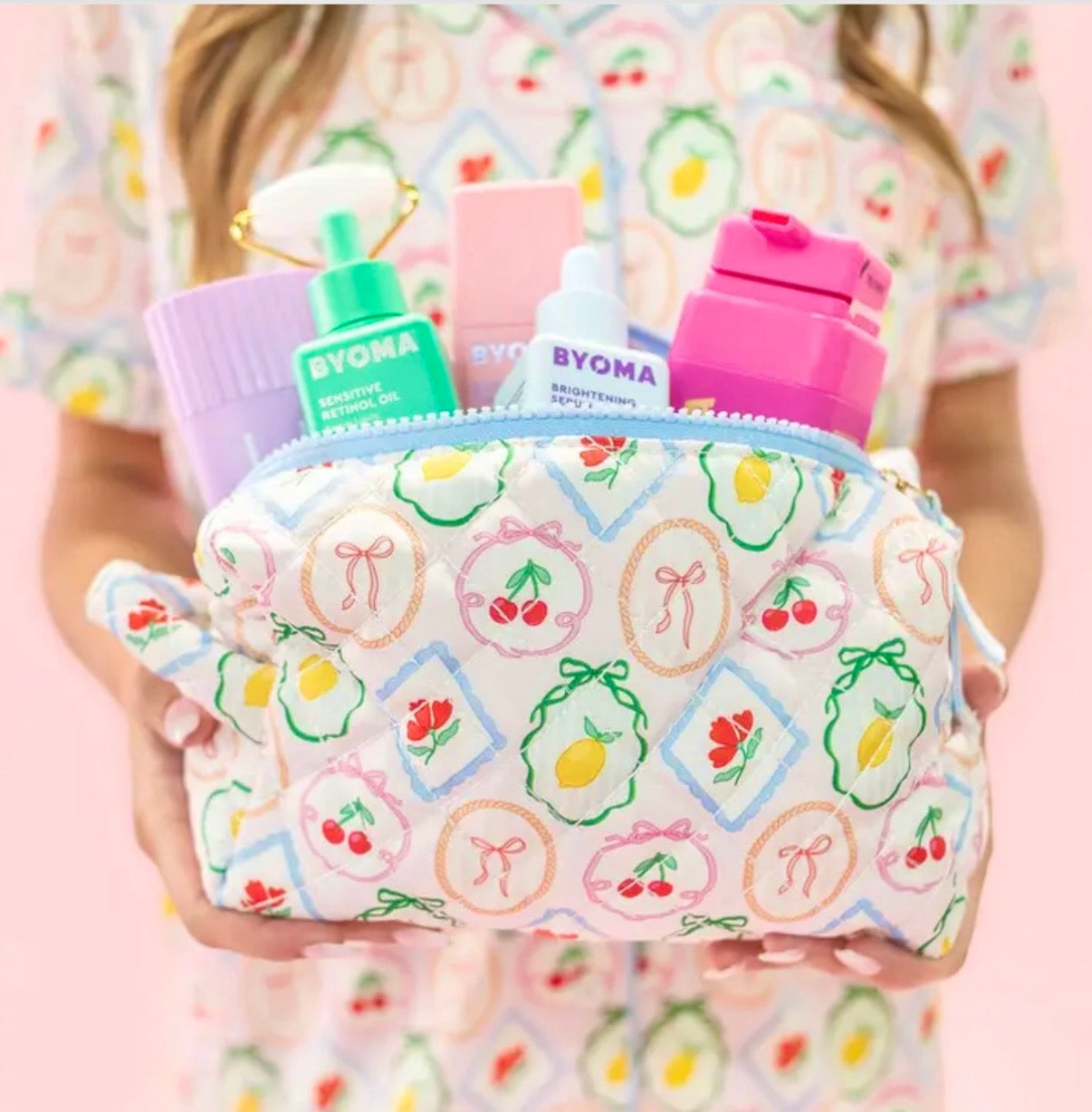 QUILTED COSMETIC POUCH - FRUIT COQUETTE