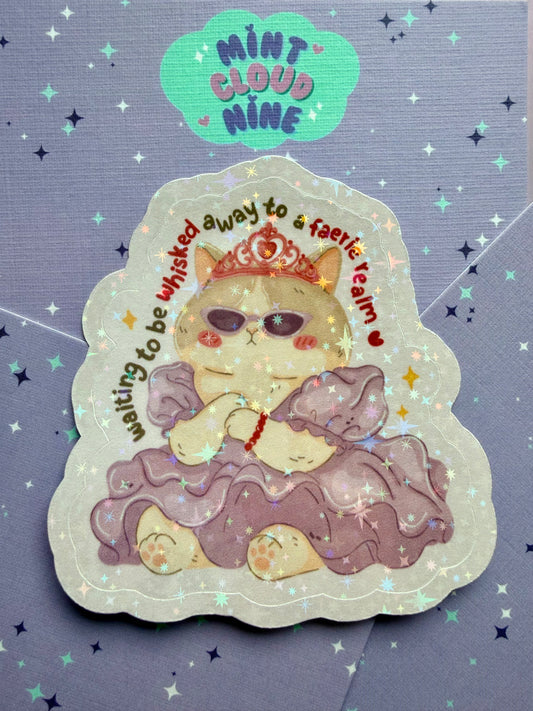 EASY PEEL STICKER - BOOKISH CAT QUEEN