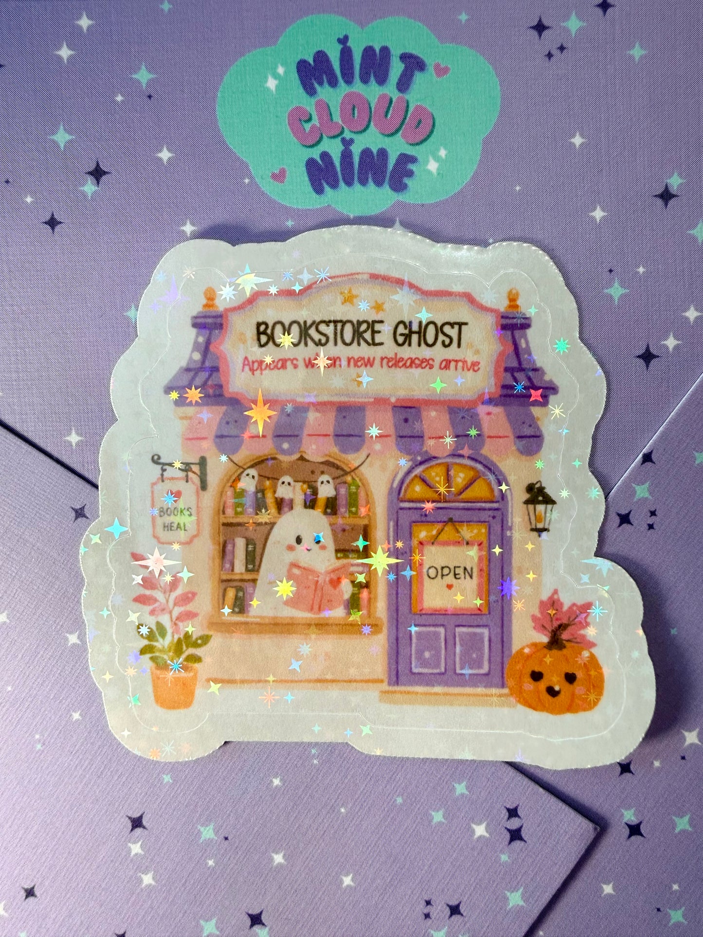 EASY PEEL STICKER - BOOKSTORE GHOST