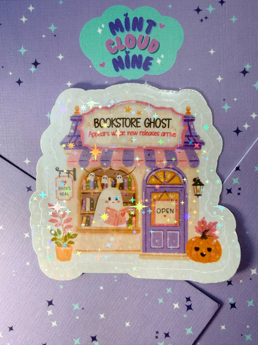 EASY PEEL STICKER - BOOKSTORE GHOST