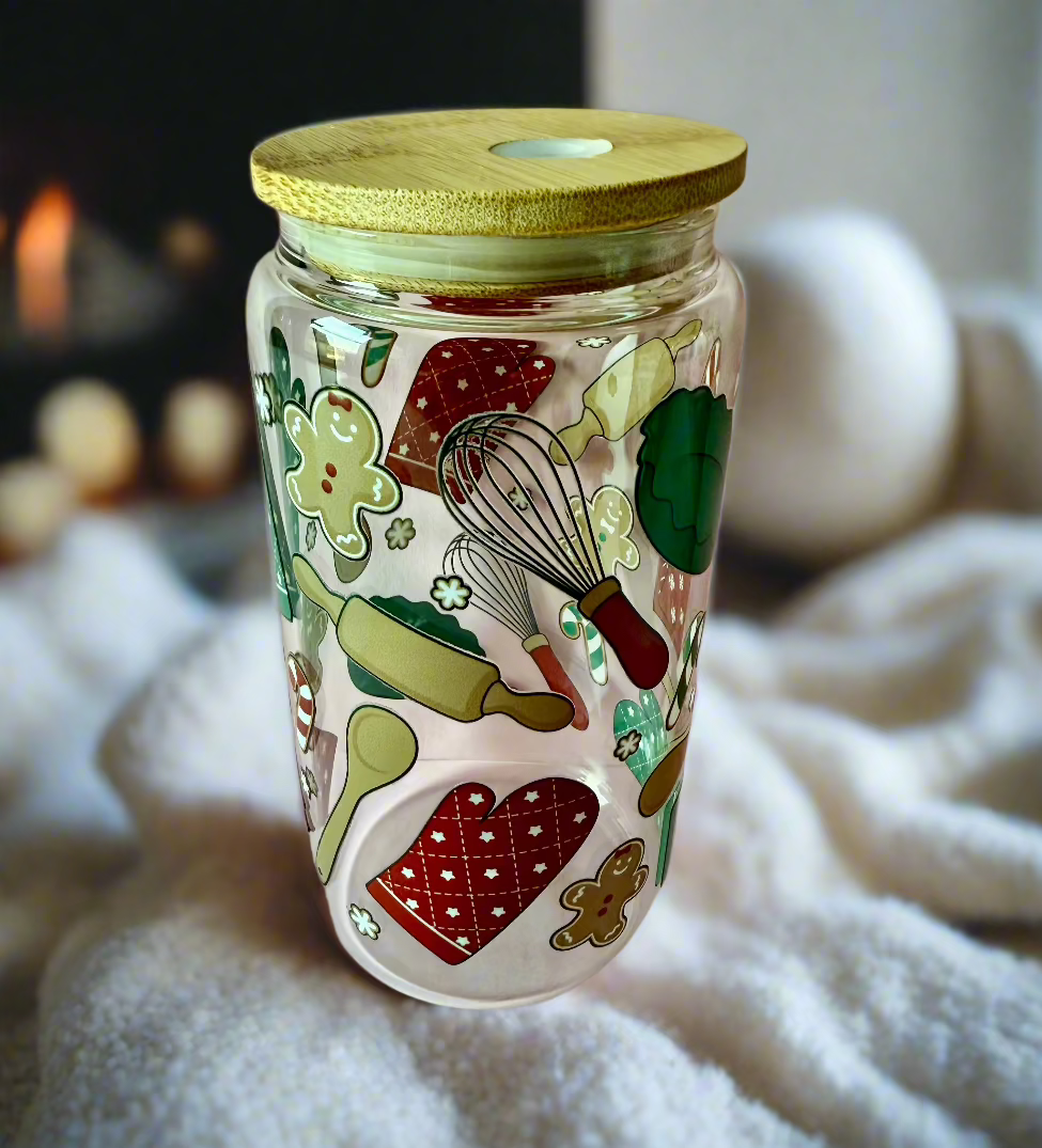 CAN GLASS CUP - HOLIDAY COOKIE BAKER