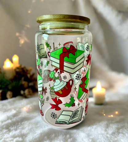 CAN GLASS CUP - HOT COCOA & BOOKS