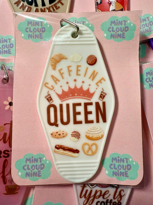 RETRO MOTEL KEYCHAIN - CAFFEINE QUEEN