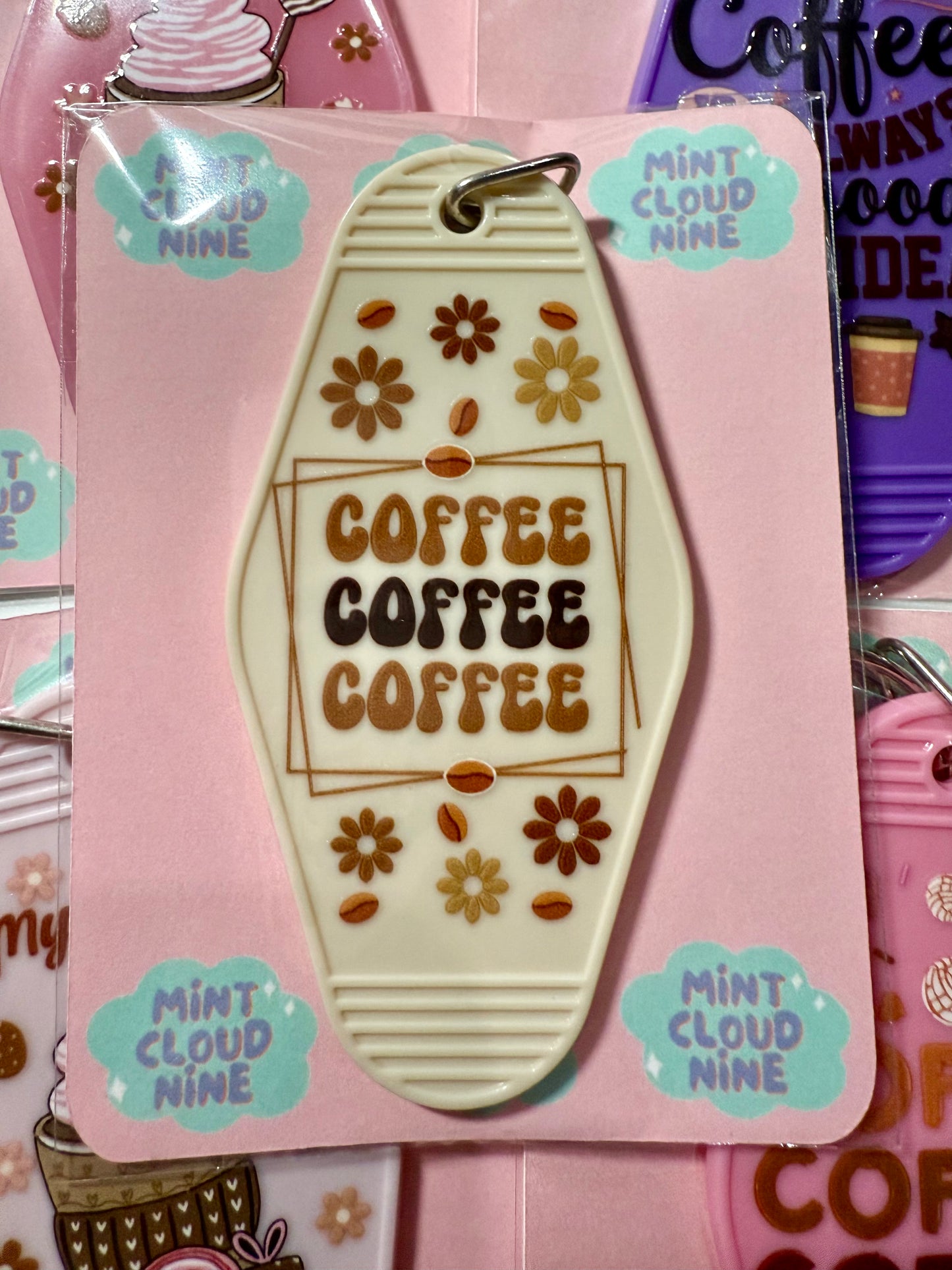 RETRO MOTEL KEYCHAIN - COFFEE COFFEE COFFEE