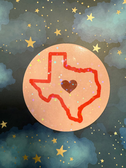 PEGATINA GRANDE EN LO PROFUNDO DEL CORAZÓN DE TEXAS