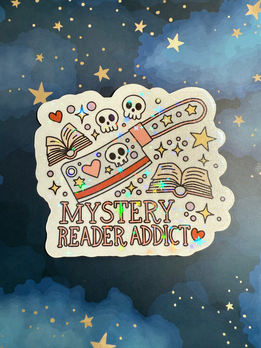 MYSTERY READER ADDICT STICKER - LARGE