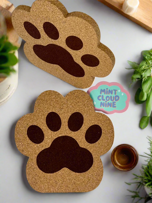 CORK COASTER - PUPPY DOG PAW
