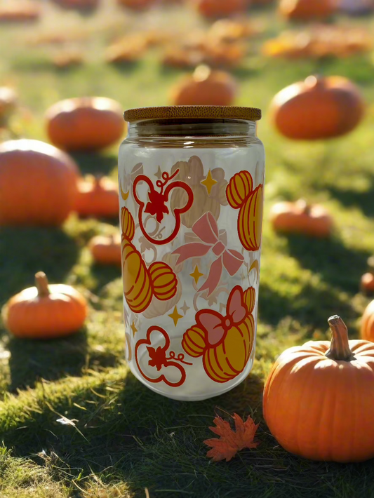 CAN GLASS CUP - PUMPKIN MOUSE (LQ)