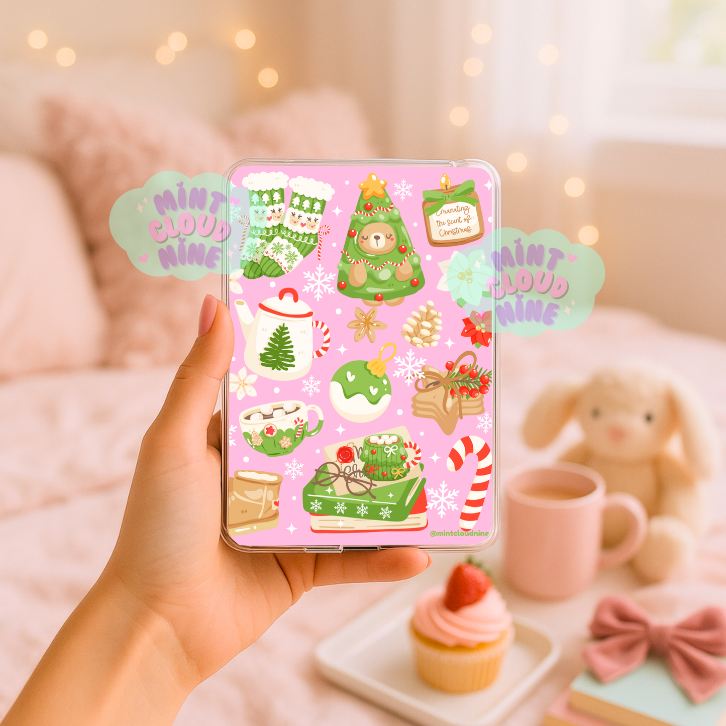DRESS UP THE KINDLE INSERT - COZY PINK HOLIDAY