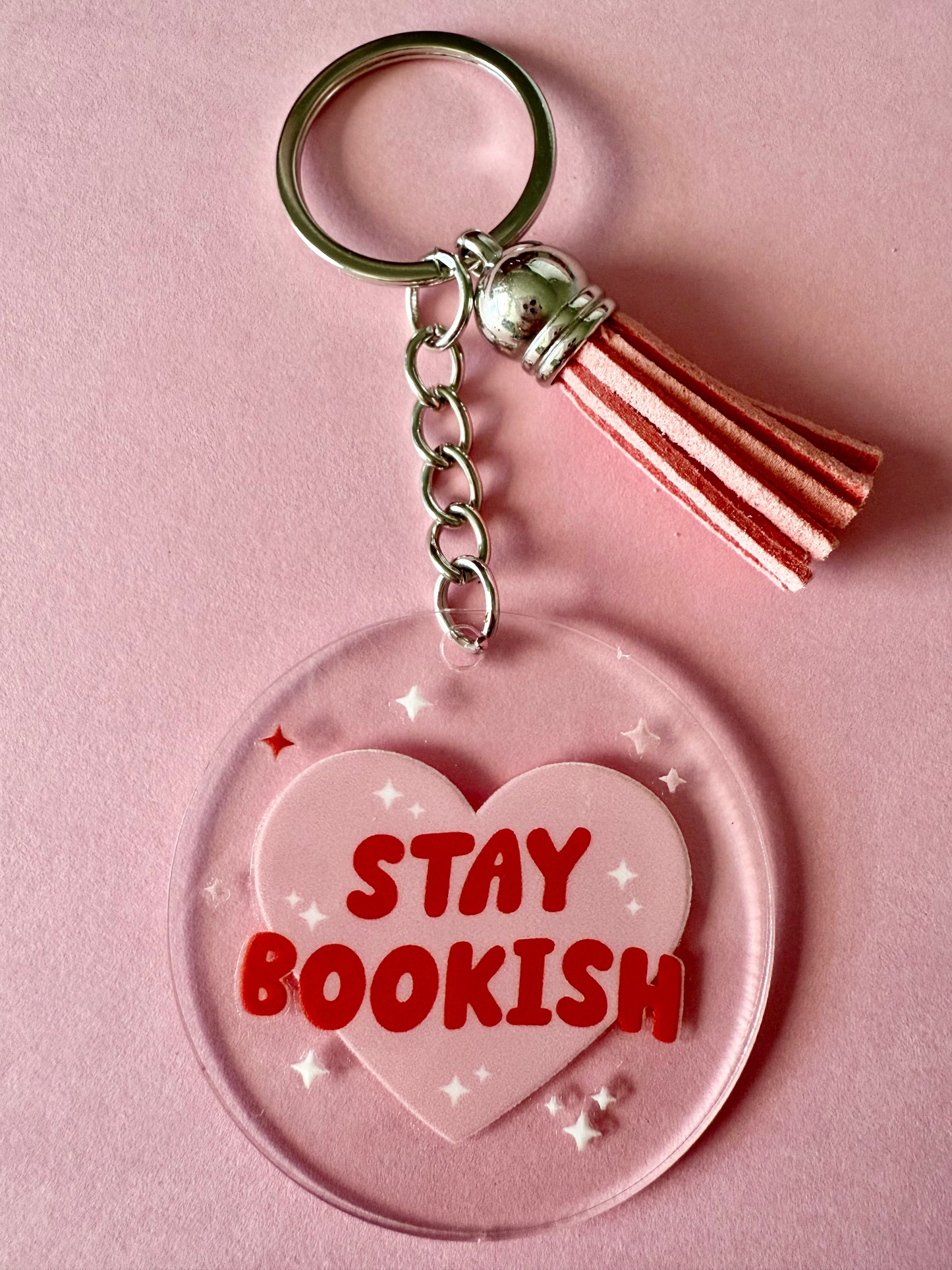 ACRYLIC CIRCLE KEYCHAIN - STAY BOOKISH