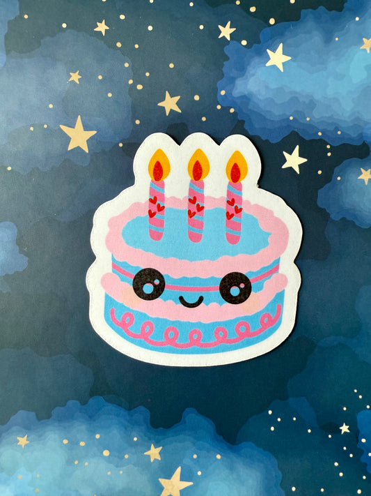 BIRTHDAY CAKE STICKER - LARGE