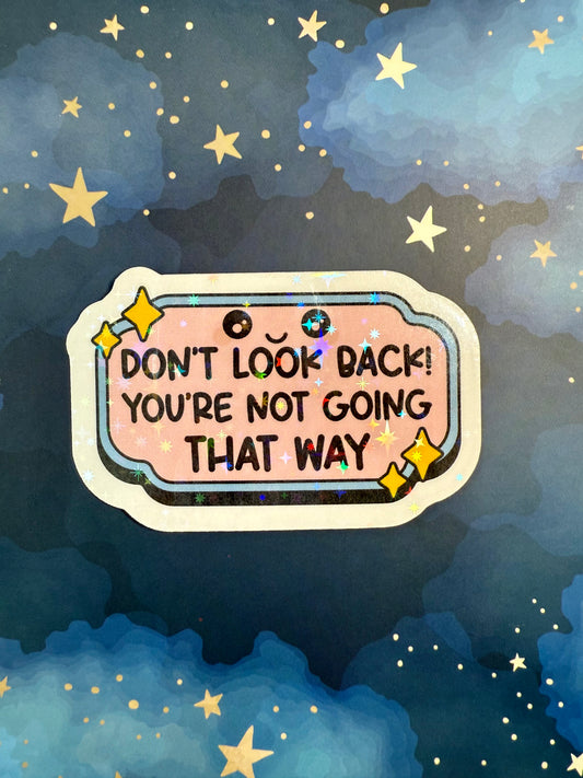 DON'T LOOK BACK KAWAII FACE STICKER - LARGE