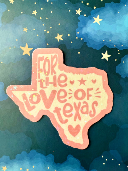 PEGATINA POR EL AMOR DE TEXAS - GRANDE